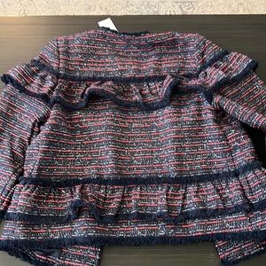 NWT Sugar lips Tweed Jacjet with Ruffles and grated edge